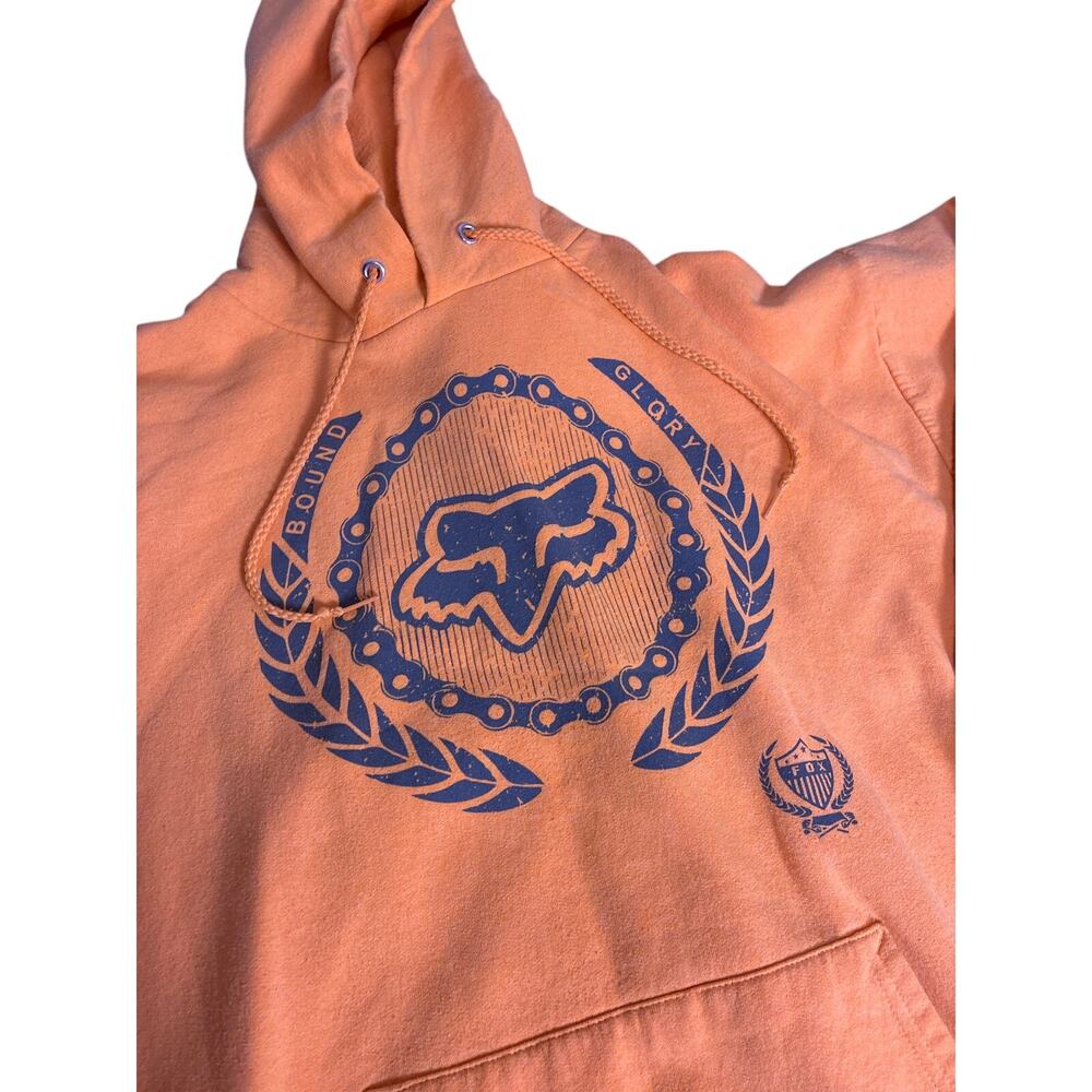 Fox Racing Yellow Hoodie Mens Large BMX Motocross Skater Streetwear Pullover - Picture 3 of 5